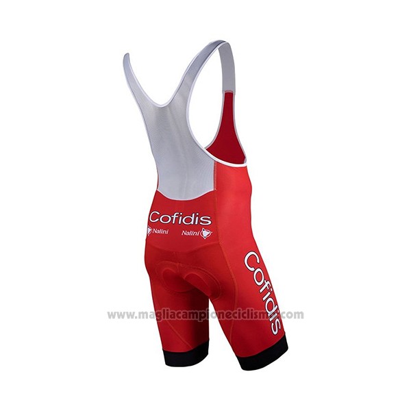 2021 Abbigliamento Ciclismo Cofidis Rosso Bianco Manica Corta e Salopette